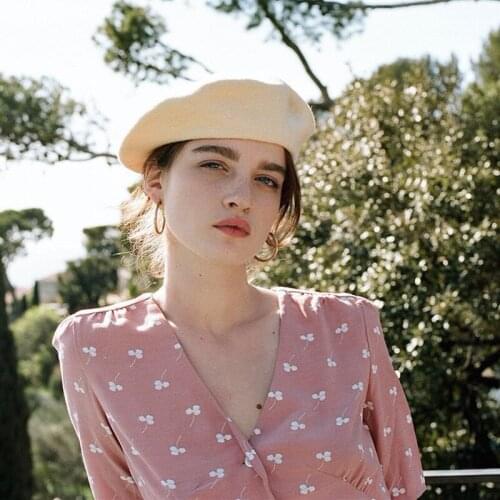 High Quality Autumn Winter Hat 100% Wool Beret French Artist Beret Women Painter hat Vintage Girl Berets Female Warm Walking Cap