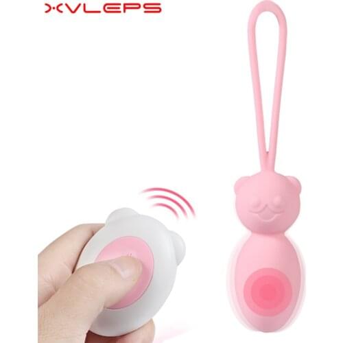 Xvleps Cute Bear USB Remote Control Waterproof Vagina Balls Vibrator Adult Sex Toys Vibrating Egg Bullet Vibrator for Woman