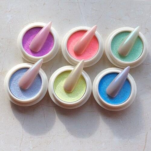 1 Box Mirror Aurora Solid Nail Glitter Powder Laser Ice Transparent Nude Effect Gel Polish Dust Nail Art Chrome Pigment FT#78