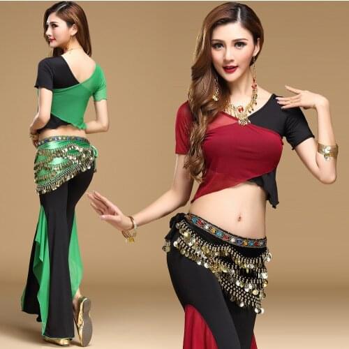 2017 Limited New Selling Women Cotton Woman Belly For Square Dance Suits Top&pants Bellydance Costume Professionals Dm001