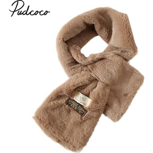 2020 Winter Cute Children Scarf Boy Girls Scarves Baby Imitation Rabbit Fur Collar Scarf With pompom Neck Warmers Women Present