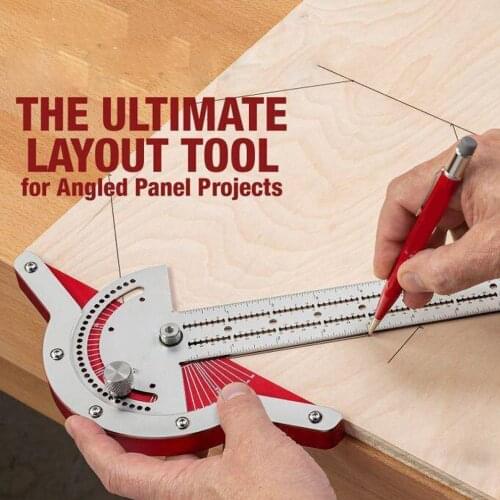 10 inch Woodworkers Rule Protractor Angle Protractor Rule Two Arm Woodworking Ruler Angle Measure Carpentry Tool