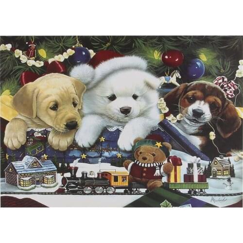 1000 Piece Puzzles Christmas Puppy Adults Children Jigsaw Puzzle Toy Children Gift