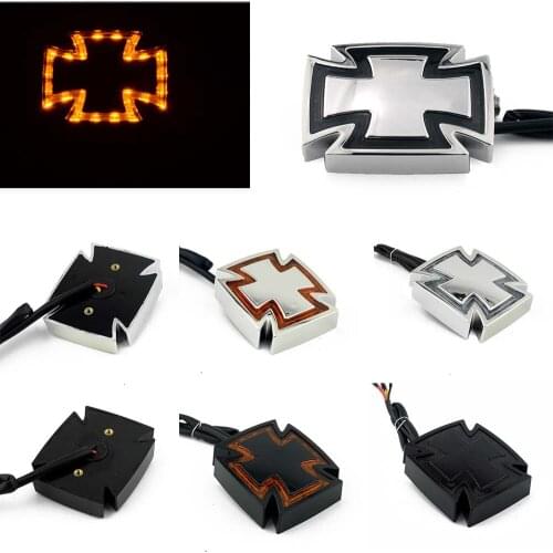 12V Motorcycle Cross LED Brake Light Running Lamp Tail light Taillight For Harley Chopper Bobber Universal