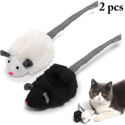 2PCS Cat Sound Toy Creative Fashion Lovely Cute Cat Plush Mouse Cat Play Toy Cat Funny Toy Fun Plush Mouse Cat Toy