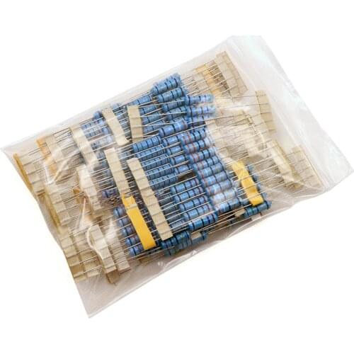 2W Metal Film Resistor 30 value Assorted set,1K ohm-820K ohm Ring set of resistance 1% assortment Kit 1k 10K 100K 1.5K 15K 150K