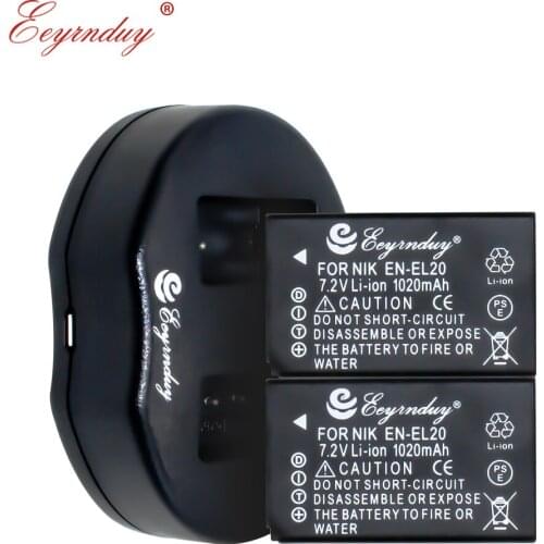 2x EN-EL20 EN EL20 ENEL20 Rechargeable Camera Battery & Dual Charger for Nikon EN-EL20a 1 J1 J2 J3 S1 DSLR