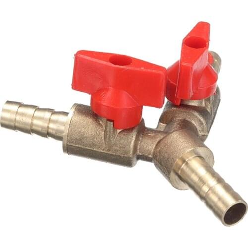 5/16" 8MM Brass Y 3-Way Shut Off Ball Fitting Hose Barb Fuel Gas Water Oil For Garden Irrigation Automotive Mayitr