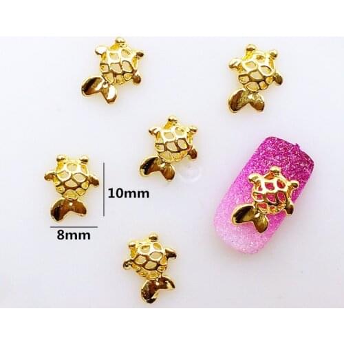 50pcs/pack Japan Korea Alloy Nail Art 3D Gold Hollow Goldfish Metal Accessories Decoration for Phototherapy Nail Sticker DIY
