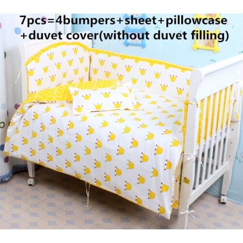 6/7PCS crib bed linen baby Bedding set Nursery bedding cot room dector kit de berço, 120*60/120*70cm