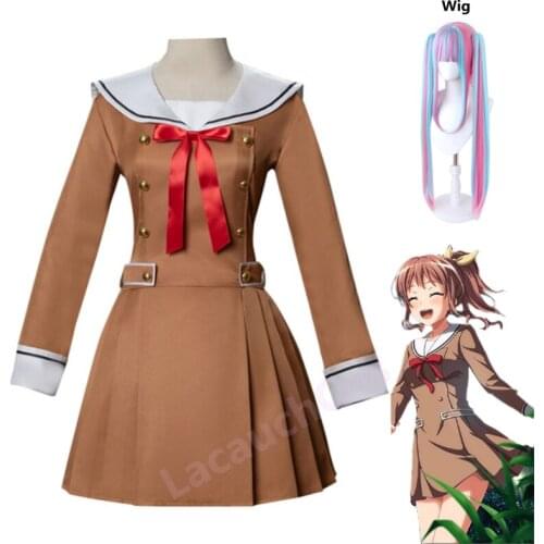 Anime Cosplay Costumes BanG Dream Toyama Kasumi Hanazono Tae Yamabuki Saya School JK Uniform Sailor Suit Dress Halloween Outfit