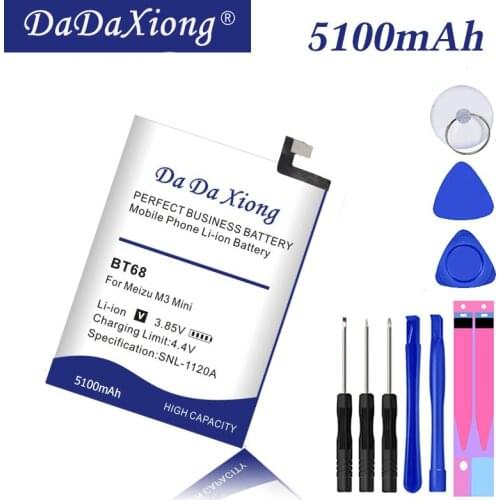 5100mAh BT68 Battery BT15 For Meizu M3 M3S / M3S mini Y685Q M688Q M688C M688M M688U Battery