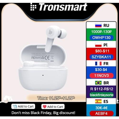 [Travel companion] Bluetooth 5.2 Tronsmart Apollo Air+ ANC Earbuds Apt-X Wireless Earphones, 360° Hybrid Active Noise Cancelling