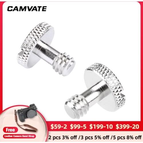 CAMVATE 1/4"-20 Slotted Screw For Camera Quick Release Plate (2 Pieces) C2025