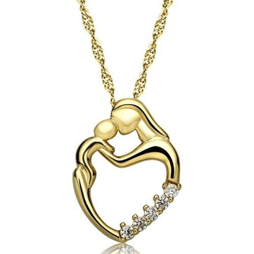 Chavin Mother Child Stone Gold Cap Necklace dp11