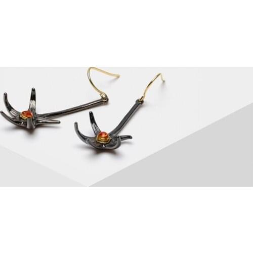 Amorita boutique Fashion geometry design star flower earrings