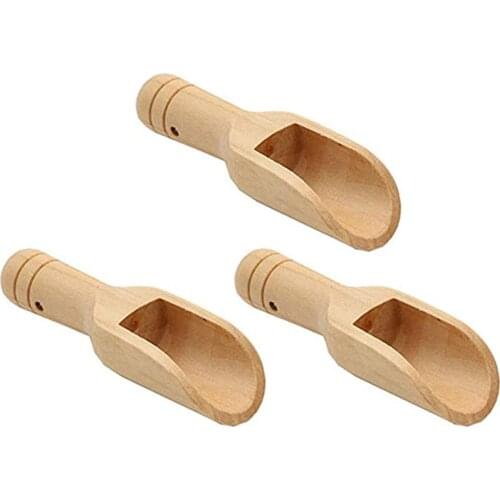 Hot sell 3 Pcs Wooden Small Scoop Salt Sugar Coffee Spoon Mini Kitchen Cooking Tool 2021 New