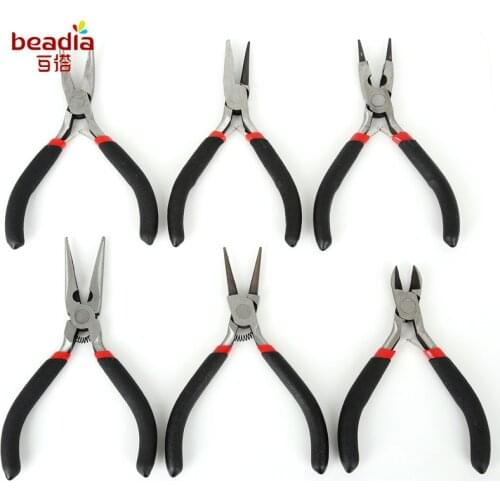 11/12/13cm Length Stainless Steel Black Mini Jewelry tools Pliers Set Cutter Beading Hand Tool Sets Fit Jewelry Accessories DIY