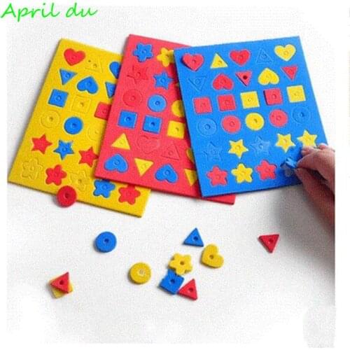 April Du EVA Creative Beads Baby Childrens Kindergarten Handmade Material Pack DIY Girl Educational Toy,10sets