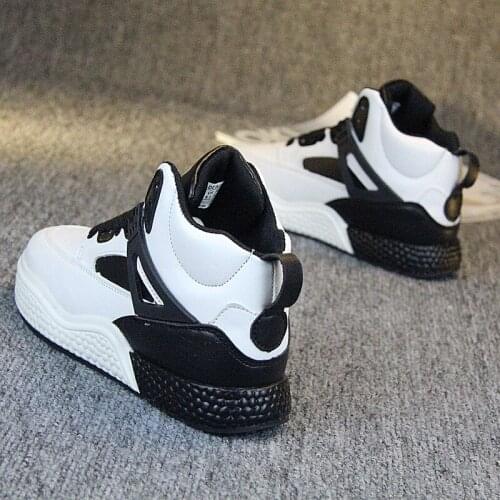 Leather Color Matching High To Help The New Sneakers Shoes Womens Increased Sneakers Hip-hop Street Dance Trend Shoes