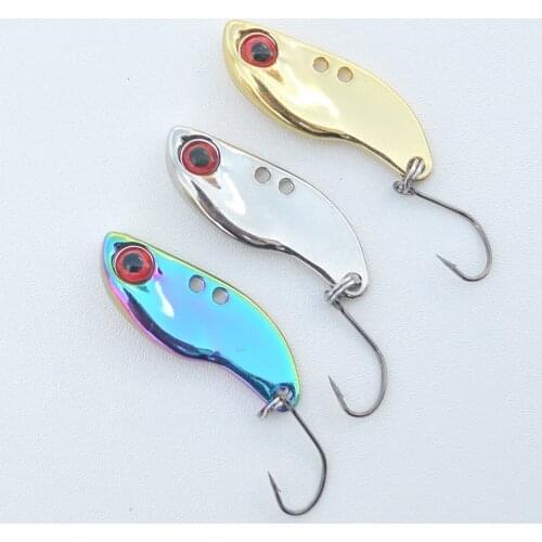 VIB Fishing Lures 2pcs Single Hook Small Metal Fishing Vibration Gold Silver Rainbow Fishing Wobblers 2.5g 3.5g 5g