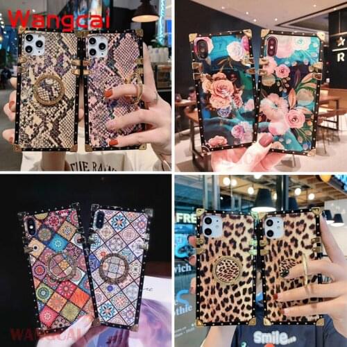 Luxury Leopard Snake Pattern Case For Samsung Galaxy M20 A70 A50 A50s A30s A30 A20 A10 M10 Case Ring Ethnic Style Flower Cover