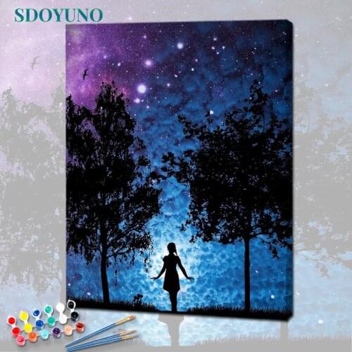 SDOYUNO 60x75cm Oil Painting By Numbers Scenery Paint By Numbers On Canvas Landscape Watercolor By Numbers Home Decor Gift