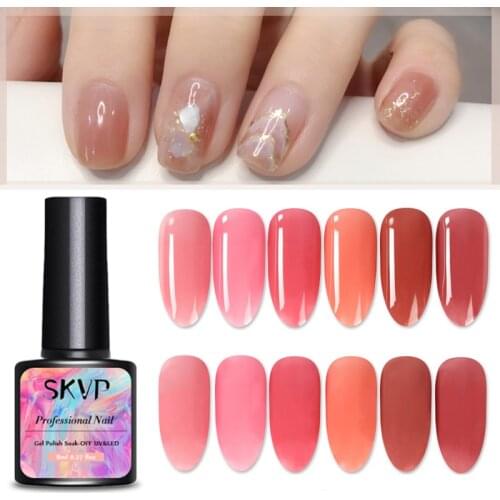 SKVP Opal Jelly Nail Gel Polish 8ml Colorful Semi-transparent Pink Crystal Varnish Soak Off DIY Nail Art UV Gel Varnish