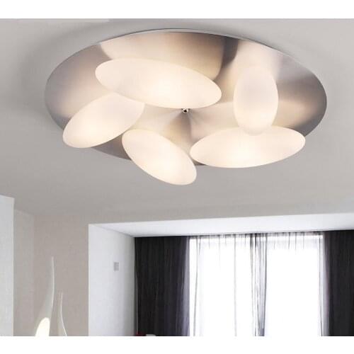 Glass Egg LEDCeiling Light Creative Iron Living Room Study Bedroom Bedroom Ceiling lamps restaurant rice color 1/3/5 heads lamps