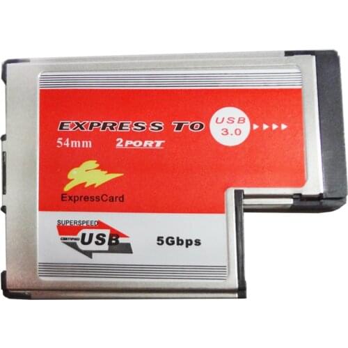 2 Dual Ports USB 3.0 HUB Express Card ExpressCard 54mm Hidden Inside USB3.0 Adapter ASMedia ASM1042 Chip For Laptop Notebook NEW