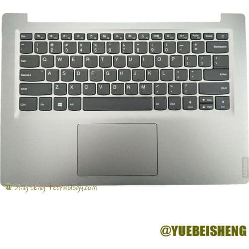 YUEBEISHENG 96%New for Lenovo 14" ideapad S145-14 S145-14IWL palmrest US keyboard Upper cover Touchpad 2019Y,Silver