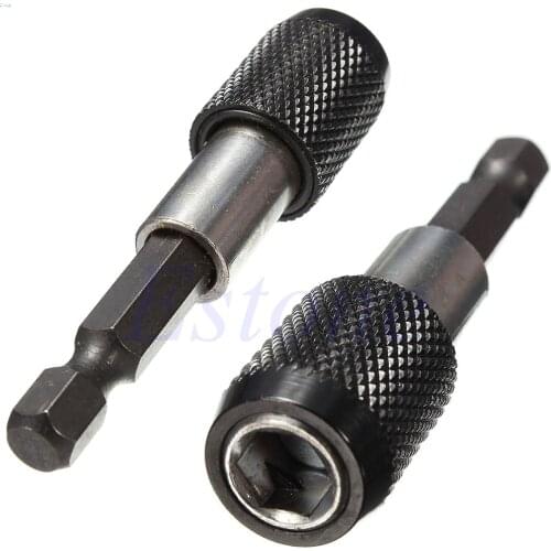 1/4" 60mm Hex Shank Quick Release Drill Screw Magnetic Screwdriver Bit Holder l29k