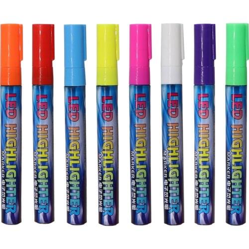 1PCS Marker Pen LED Highlighter Marks Pen 140mm*1.5mm 8 Colors Optional Bevel Nib Paintbrush Beekeeping Queen Bee Tools