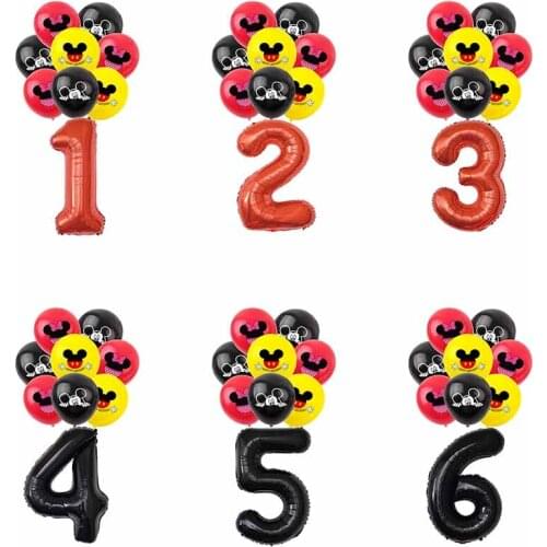 13pcs Mickey Mouse Balloon Birthday Party Decorations Mickey Minnie Cartoon Kids Game Party Latex Balloon Baby Shower Supplies