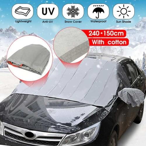 240 x 140cm Thick Car Windscreen Cover Magnetic PEVA Windshield Anti Snow UV Frost Ice Winter with Mirror Protector Waterproof
