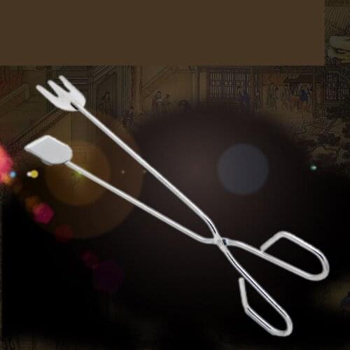 31cm New Convenient BBQ Tools Stainless Steel Scissors Type Grilled Food Clip Barbecue Accessories Portable Tongs Outdoor Gadget