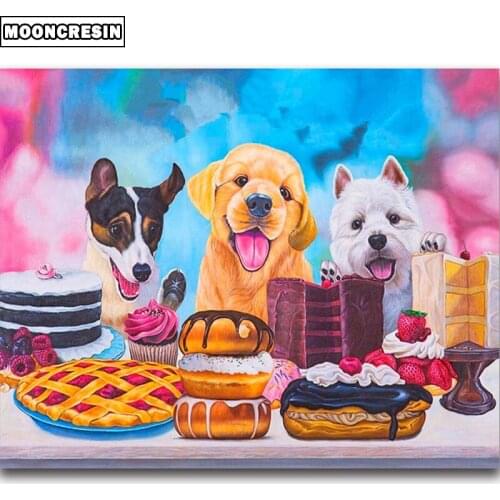 5D Diy Diamond Painting Dogs Animal Diamond Mosaic Picture Of Rhinestones Hamburger Diamond Embroidery Cross Stitch Decor Home