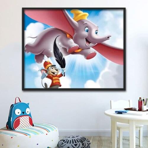 Disney Diamond Painting Cartoon Dumbo Diamond Embroidery Full Mosaic Cross Stitch Kits Wall Art Home Decor Sale Painting