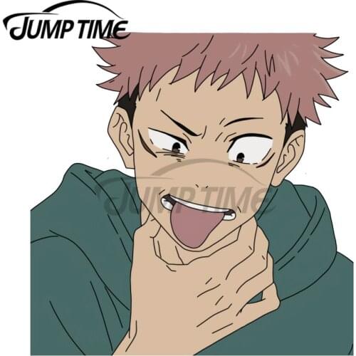 JumpTime 13 x 8.7cm Jujutsu kaisen Itadori Disgust Car Sticker Waterproof Decal Vinyl Material Decals Scratch-proof For JDM SUV
