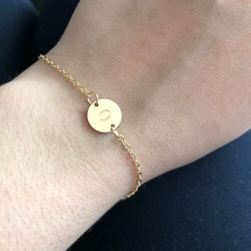 Simple letter Personality Bracelet Bangle for Woman Adjustable Simple Gold Color Name Bracelets Jewelry Female Gift