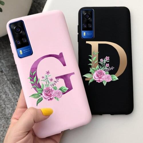 For Vivo Y31 2021 Case Cover For Vivo Y51 2020 December Coque Slim Fundas For Vivo S1 Pro Y 51 Y 31 V2036 Soft Letter Phone Case
