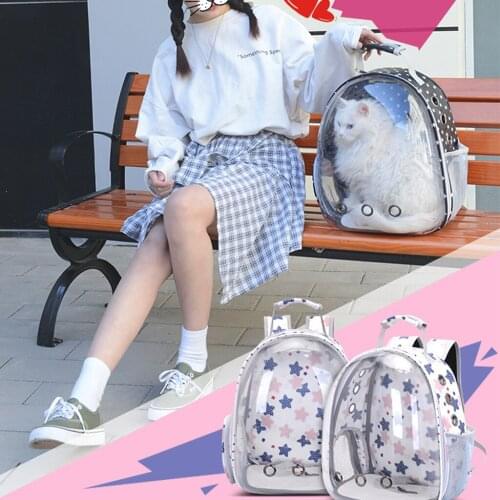 Breathable Portable Cat Bag Pet Cat Carrier Bag Transparent Capsule Breathable Travel Parrot Cat Dog Bird Backpack Carrying Cage