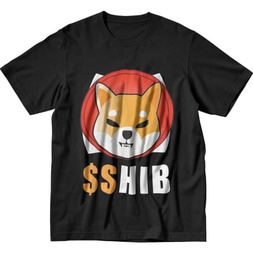Shiba Inu T Shirt for Men Pre-shrunk Cotton Tshirt Awesome Tee Short Sleeve Cryptocurrency Hodler Shib Token Crypto Coin T-shirt