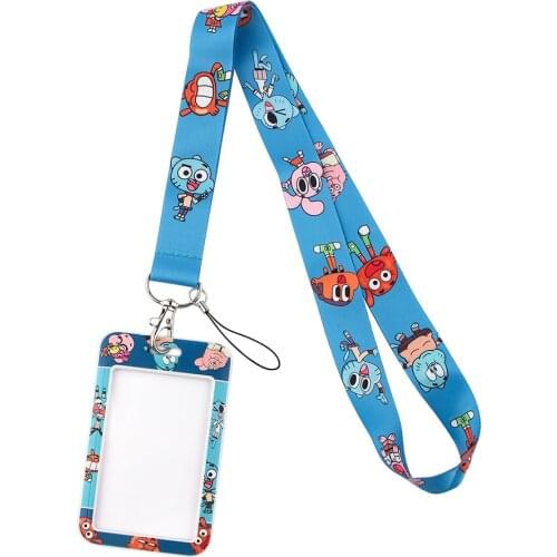 JF0014 Cartoon Neck Strap Lanyards Keychain Holder ID Card Passport Hanging Rope Lariat Lanyard Gifts