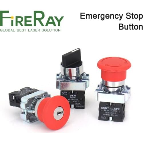 FireRay Emergency Stop Button NC for CO2 Laser Engraving Cutting Machine
