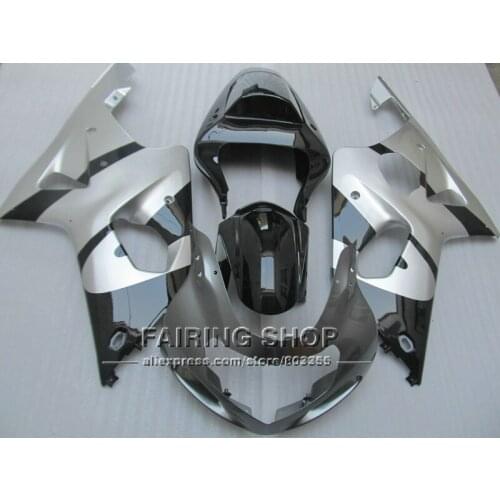 Fairing kit for suzuki gsxr1000 00 01 02 silver grey black bodywork fairings set GSXR 1000 2000 2001 2002 IV09