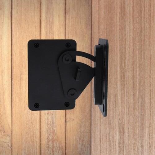 LWZH Black Carbon Steel Sliding Wood Latch Gate Lock Privacy Lock for Sliding Barn Door, Pocket Doors Garage and Shed Wood Gates