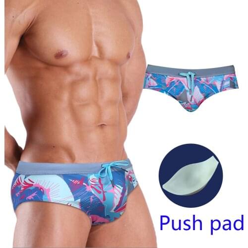 Mens Bikini Bottoms Summer Swimming Shorts New Mens Beach Swimming Trunks Gay Swimming Panties Swimsuit With Push Pad