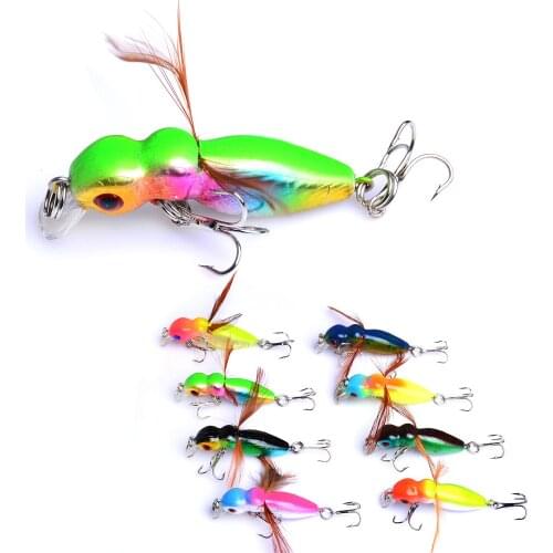 2020 New Minnow Fishing Lure Wobbler Feather 3d Eyes Trout Making Carp Topwater Artificial Fishing Hard Bait Bass Minnow Pesca