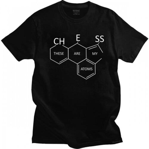 Novelty Male Chess Board Player Chemistry Atoms T Shirt Men Short Sleeve Cotton T-shirt Designer Game Tee Tops Slim Fit Clothing